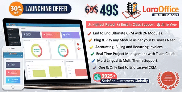 Source Code LaraOffice Ultimate CRM and Project Management System
