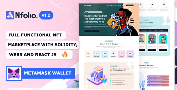 Source Code NFT Nfolio – Full Functional NFT Marketplace with React and Solidity