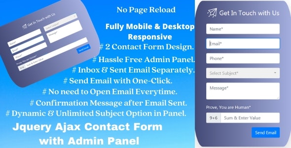 Source Code Ajax Contact Us Form with Admin Panel