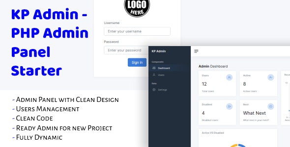 Source Code KP Admin – PHP Admin Panel Starter 3.0