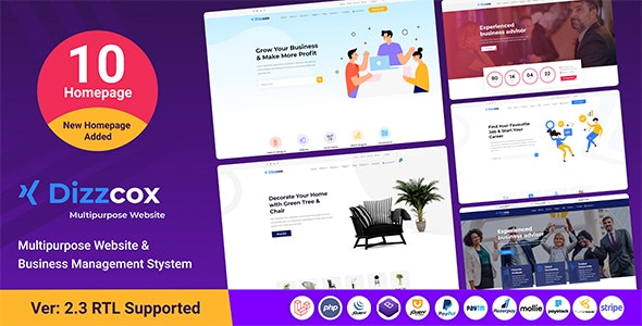 Source Code Dizzcox – Multipurpose Website & Business Management System CMS