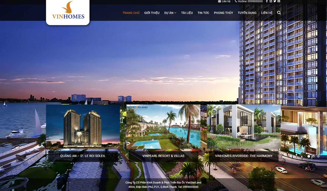Share code wordpress bất động sản vinhomes sang trọng