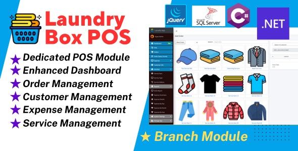 Share Code Laundry Box POS and Order Management System | ASP.NET | jQuery
