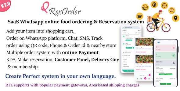 Share Code QrexOrder – SaaS Restaurants / QR Menu / WhatsApp Online ordering / Reservation system 3.1.8 [Extended License]