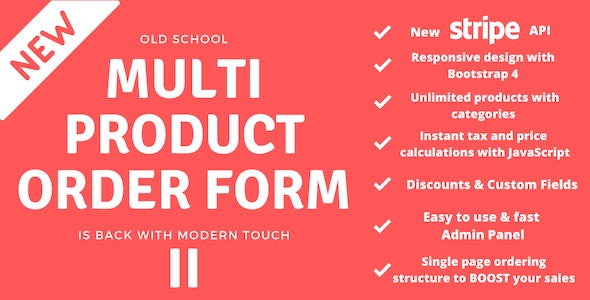 Share Code Multi Product Order Form 2