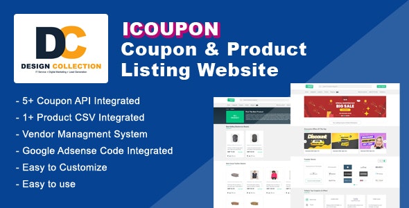 Share Code iCoupon – Coupon and Product Listing Website