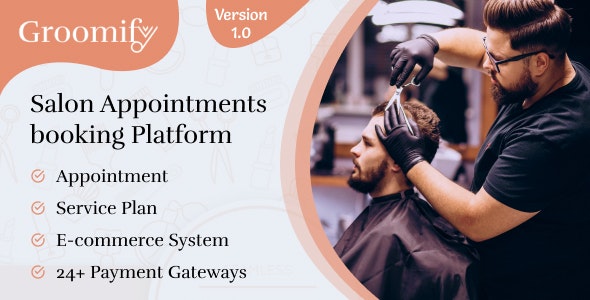 Share Code Groomify – Barbershop, Salon, Spa Booking and E-Commerce Platform