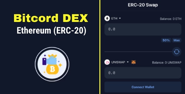 Share Code Bitcord DEX | Cryptocurrency Ethereum ERC-20 Exchange / Swap