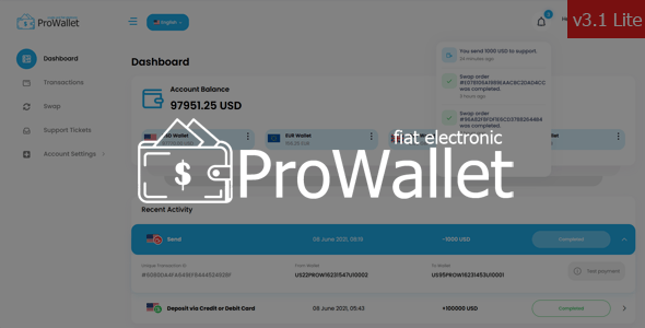 ProWallet v3.1 Lite – Electronic Online Wallet