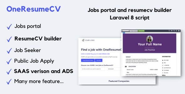 OneResumeCV – Jobs board and resume builder